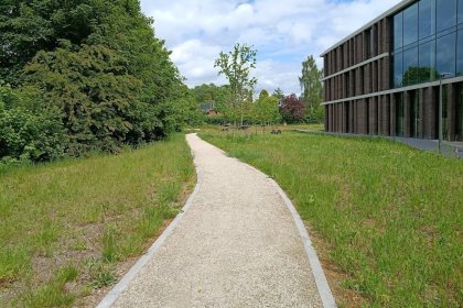 Neuer Wanderweg am Rathaus von Rheden, verlegt mit KoMex Naturel